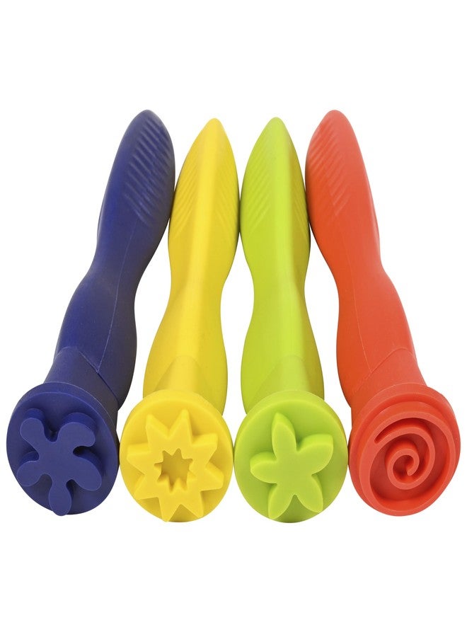 Ready 2 Learn Triangle Grip Stampers - Patterns - Set of 4 - Playdough Accessories - Easy-Grip Art Supplies - Paint Stamps for Kids - Image 1